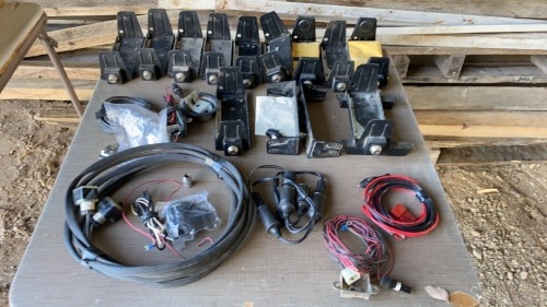 Assorted radio brackets some locking and assorted radio wiring