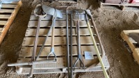 Grain scoop, Post hole digger, shovels, Rick