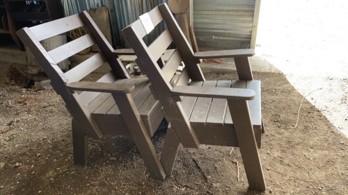 Wooden deck chairs