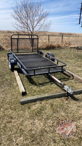 7.5ftx4ft Single axle tilt deck utility trailer w/fold down ramps, NO TOD