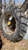 Used 18.4-38 tractor tire on dual rim (poor)