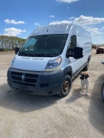 2016 RAM Promaster 3500 Cargo Van Ext Panel VA, 6 cyl, White, runs warm, 454,494 kms showing, VIN# 3C6URVJG8GE101473 Owner: Lonnie D Studer, Seller: Fraser Auction_______ ***TOD & Keys***