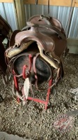 15in Western saddle on saddle stand