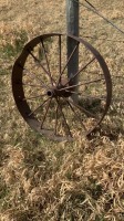 (3) Antique metal wheels