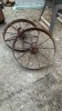 (3) Antique metal wheels - 2