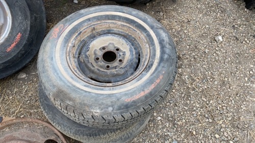 (3) P215/75R14 trailer tires on five bolt rims