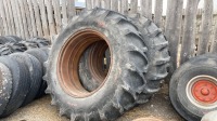 (2) 20.8-38 tractor tires on rims