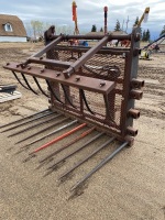 6' JCB mount manure fork w/ grapple F113