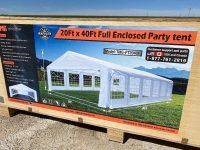 20'x40' Party Tent, Enclosed - New F114