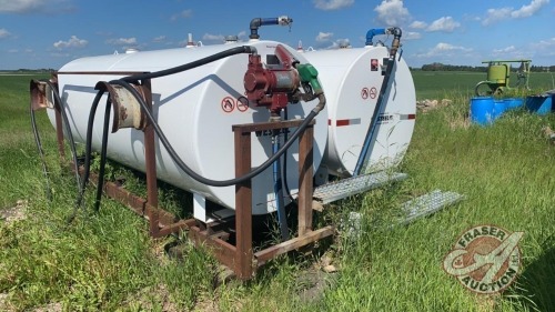 (2) 1000-gal Westeel single wall fuel tanks on shared skid