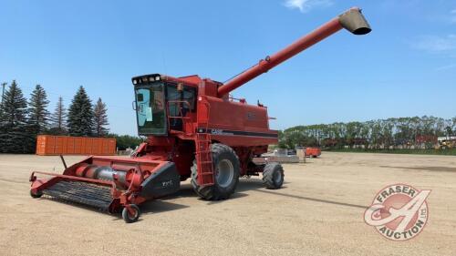 CaseIH 1680 Axial-Flow SP Combine w/1015 pick-up head, 4984 hrs showing, s/n 028594, H75 ***keys - office trailer***