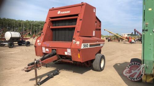 Hesston 560 RND baler, 540 PTO, s/n R56000328 H98 ***monitor & manual - office shed***