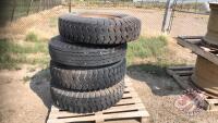 (4) 10.00 - 20 Semi truck tires, H89