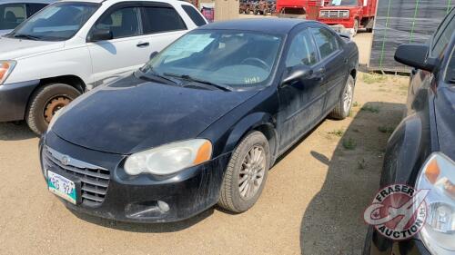 2004 Chrysler Sebring LXI, 127,234 kms showing, VIN# 1C3EL56R04N274196, SAFETIED, H141, Owner: William F Stevens, Seller: Fraser Auction__________________ *** TOD & Safety, Keys - office trailer***