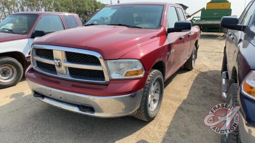 2010 Dodge Ram 1500 SLT Quad Cab, 329,837 showing, VIN# 1D7RV1GTXAS157156, H148, Owner:5653143 Manitoba Ltd, Seller: Fraser Auction________________ ***TOD & keys - office trailer***