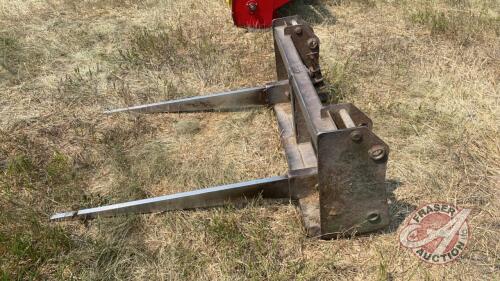 Quick attach 2-prong bale fork (fits JD 740 loader)