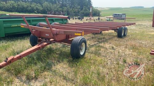 30' bale trailer w/tandem walking beam axles, single steering axle, 12.5L-15F1 rubber