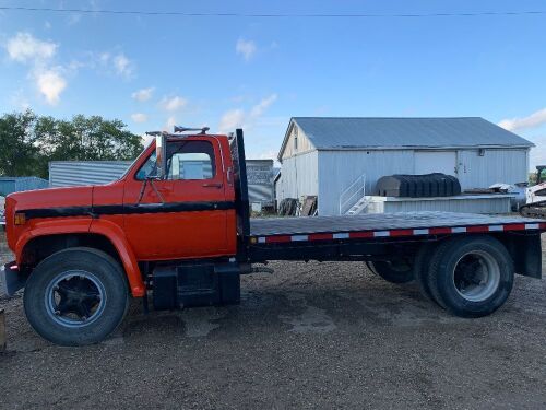 1987 GMC Truck, 8 cyl, Orange, 287,900 kms showing, VIN#1GDJ7D1BXHV536665, A53 Owner:5343772 Manitoba Ltd, seller: Fraser Auction______________ ***tod & keys***