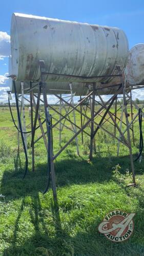 500-gal fuel tank on metal stand