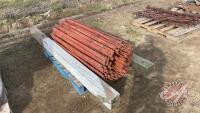 25' roll wood slat snow fence, & 8' long 5" by 6" treated square timbers, J41