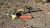 (2) Pioneer chainsaws (both run but 1 needs chain tightener screw)