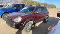 2008 Hyundai Tucson GL V6 Sport Utility, 4 door, 6 cyl, Red, 259,332 kms showing, VIN# KM8JM72D38U883237, J50 Owner: Lonnie D Studer, Seller: Fraser Auction_____________________ ***TOD & KEYS**