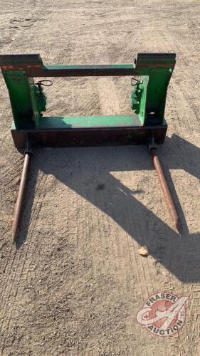 HD Shop built bale fork, off late model JD loader, J81