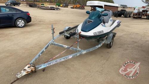 Sea Doo GTX machine, NO battery, NOT RUNNING with EZ Loader 2 place Trailer, NO TOD (AS IS) ***keys***