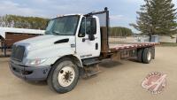 2008 International 4300 Platform Truck w/ 21’ deck, 404,596 kms showing, J50, VIN# 1HTMMAAM08H660648, Owner: Lonnie D Studer, Seller: Fraser Auction_________________________ ***TOD & KEYS***