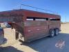 1988 7 x 18’ Norberts Livestock Trailer, single partition, tandem axles, 235/85R16 rubber, VIN# 2N9C75620JG017154, J100, Owner: Rod N Underhill, Seller: Fraser Auction___________________ ***TOD*** - 7