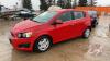 2012 Chevrolet Sonic LT 4 door hatchback, 4 cyl, Red, 186,658 kms showing, VIN# 1G1JC6EH3C4111838, J50, Owner: Lonnie D Studer, Seller: Fraser Auction____________________ *** TOD & KEYS*** - 2