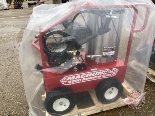 NEW EASY KLEEN MAGNUM GOLD, 4000 PSI 12V HOT WATER PRESSURE WASHER, 15 HP GAS, TOTALLY SELF CONTAINED, J120