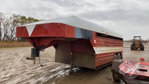 1986 16’ Trailking t/a Gooseneck Livestock Trailer, VIN# 279LV1624GB004004, J124, Owner: Monty C Mckenzie & Tanis V McKenzie, Seller: Fraser Auction_______________________- ***TOD***