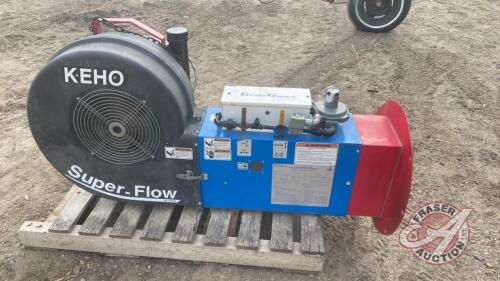 Keho Super-Flow 5hp fan w/Grain Guard supplemental heater, Fan s/n S5-5414 Heater s/n 6042