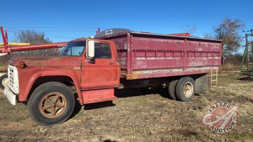 1975 Ford F600 s/a grain truck, 54,943 showing VIN# F60DCW42038, Owner: William A Flynn, Seller: Fraser Auction________________