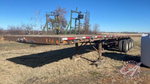 1998 41’ Doepker tri-axle highboy flat deck trailer, VIN#2DEHBFZ32W1010988, Owner: William A Flynn, Seller: Fraser Auction_____________