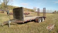 1993 16' t/a bumper pull flat deck trailer, VIN# 000486, Owner: Donald B Robin, Seller: Fraser Auction____________________