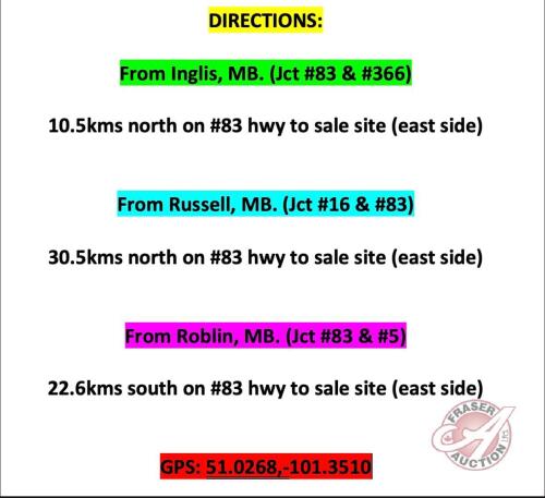 Directions to sale site.