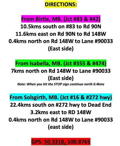 Directions to sale site