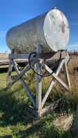 300-gal fuel tank on wooden stand (gas)