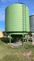 Bin #4 2000 Bushel smooth wall hopper bottom grain bin on skid