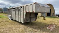 1990 24’ Wilson aluminum T/A stock trailer , VIN# BEAJC8MG512956, Owner: Stewart Cattle Co Ltd, Seller: Fraser Auction_____________