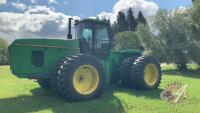 JD 8770 4wd tractor, 300hp, 7866 hrs showing s/nRW8770S001193