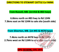 DIRECTIONS TO STEWART CATTLE Co FARM: