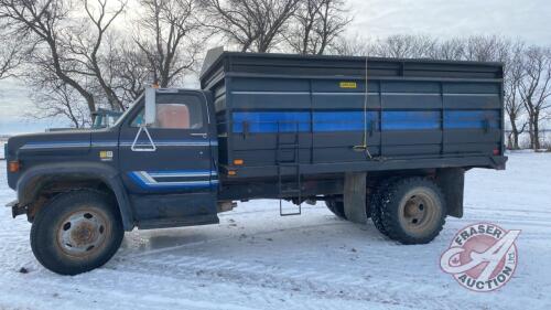 1982 Chev 60 s/a grain truck, 55,987 showing VIN# 1GBG6D1A2CV100298, SAFETIED, Owner: 5934681 Manitoba LTD, Seller: Fraser Auction_______________