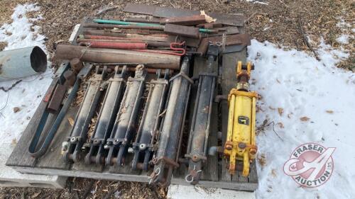 Pallet of hyd cylinders and cut off steel