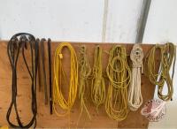 Booster cables - cords - rope - crowbars