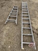 Aluminum ladders 22' + 6' (sell as lot)