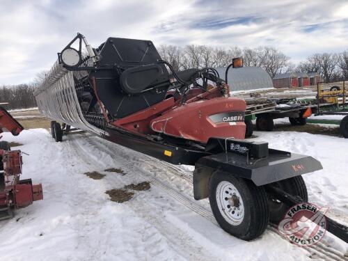 35ft CaseIH 2020 auger flex head with advanced air reel, Fore & Aft, Elmers tandem axle transport, brakes on transport s/nCBJ041022, , K41