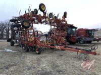 52 ft Bourgault 8800 Air Seeder with Bourgault 3225 Cart, 8 inch spacing, Bourgault 4 row harrows, carbide tip knives, single chute, s/n 822069, K50